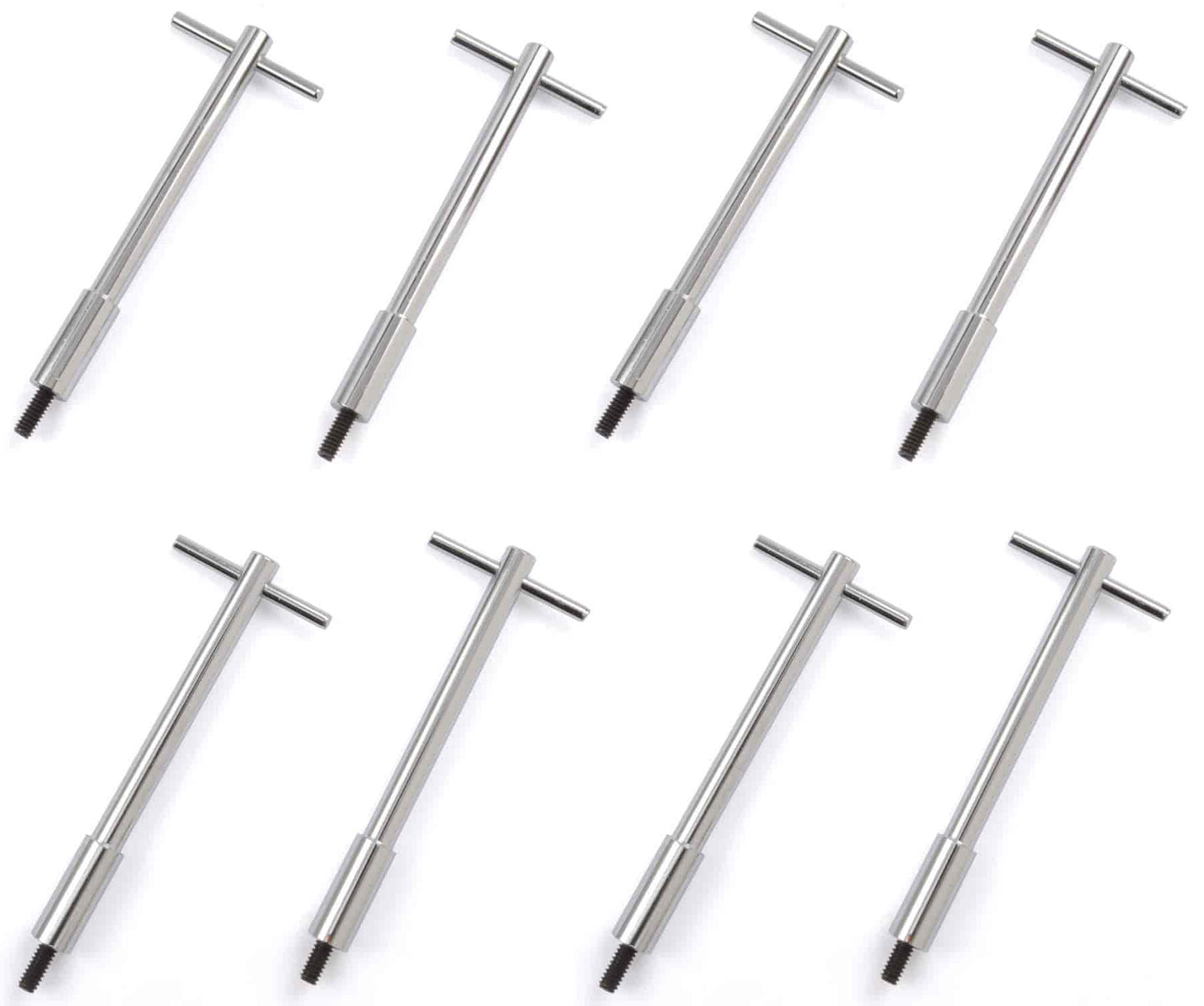 T- BAR HOLD DOWN,VALVE COVER,SBF,5" CHROME,5/16"-18,8PC,2 VALVE COVERS