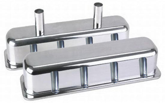 VALVE COVERS,BBC,ALUM POLISH,2 TUBES LEFT