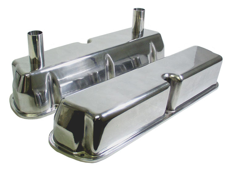 VALVE COVERS,SBF,ALUM POLISH,2 TUBES LEFT