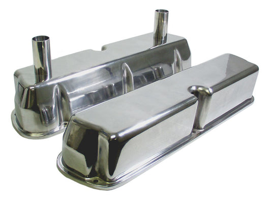 VALVE COVERS,SBF,ALUM POLISH,2 TUBES LEFT