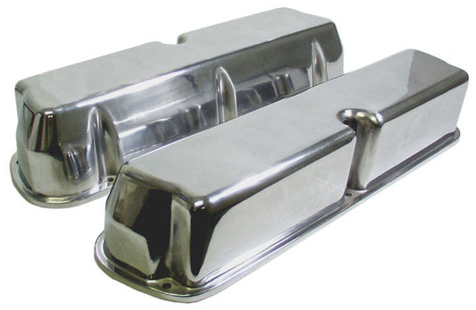 VALVE COVERS,SBF,ALUM POLISH,NO HOLES