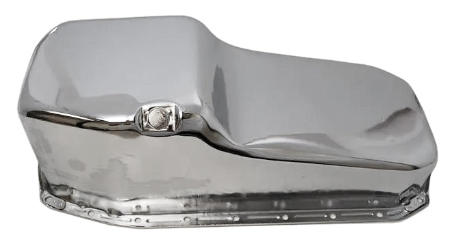 OIL PAN,SBC,80-85,RH DIPSTICK,CHROME