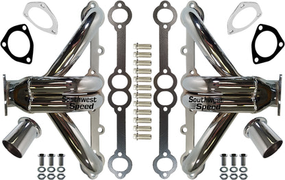 HEADER,SBC,1 5/8",63-82 CORVETTE,58-66 IMPALA,BLOCK HUGGER,2 1/2",CERAMIC COATED