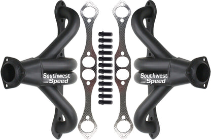 HEADER,SBC,1 5/8" TIGHT,BLOCK HUGGER,LT-4,ZZ-4,CRATE,2 1/2",BLACK