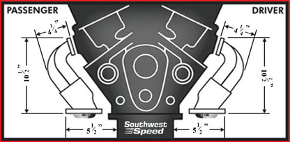 HEADER,SBC,1 5/8" TIGHT,BLOCK HUGGER,LT-4,ZZ-4,CRATE,2 1/2",CHROME PLATED