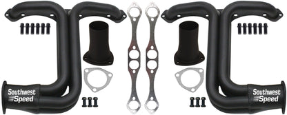 HEADER,SBC,1 1/2",UNDER CHASSIS,28-34 FORD,3",BLACK