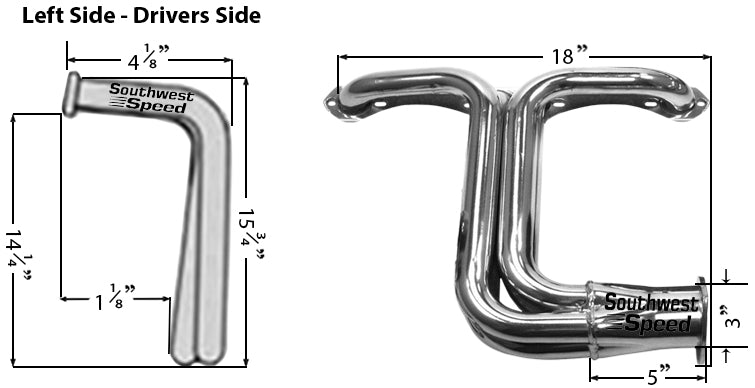 HEADER,SBC,1 1/2",UNDER CHASSIS,28-34 FORD,3",BLACK