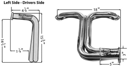 HEADER,SBC,1 1/2",UNDER CHASSIS,28-34 FORD,3",BLACK