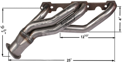 HEADER,SBC,1 5/8",CLIPSTER,67-81 CAMARO,64-88 EL CAMINO,3",BLACK