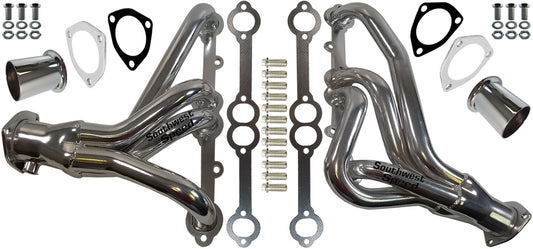 HEADER,SBC,1 1/2",78-87 GM F-,G-BODY,SHORT,2 1/2",POLISHED STAINLESS STEEL