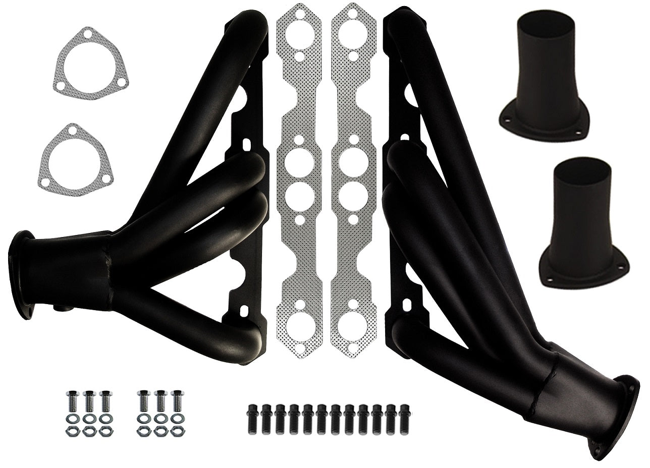 HEADER,SBC,1 5/8",82-92 CAMARO,FIREBIRD,SHORTY,3",BLACK