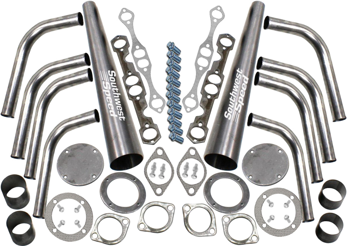 HEADER KIT,SBC,1 5/8",LAKE STYLE,2 1/2",4" COLLECTORS