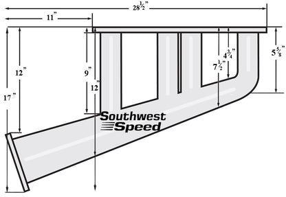 HEADER,SBC,1 5/8",LAKE STYLE,2 1/2",POLISHED STAINLESS STEEL