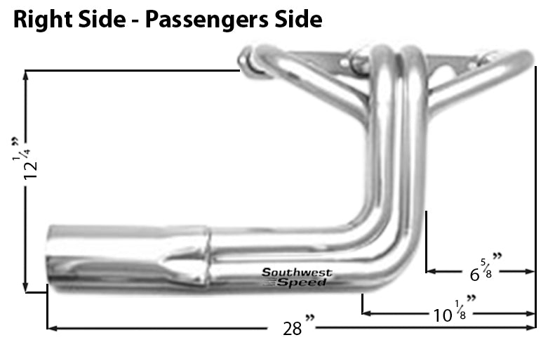 HEADER,SBC,1 5/8",1932 FORD HI-BOY,3 1/2",CHROME PLATED