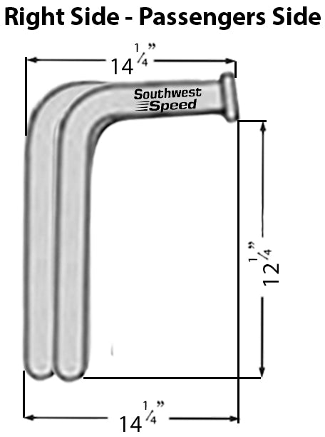 HEADER,SBC,1 5/8",1932 FORD HI-BOY,3 1/2",CHROME PLATED