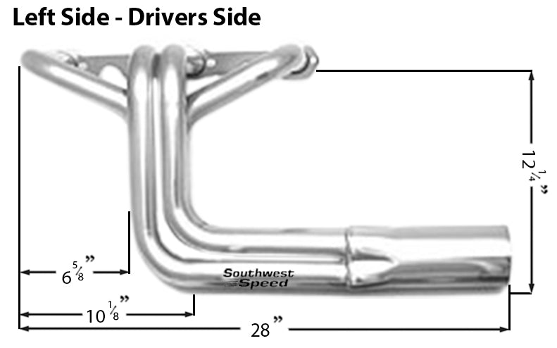 HEADER,SBC,1 5/8",1932 FORD HI-BOY,3 1/2",POLISHED STAINLESS STEEL