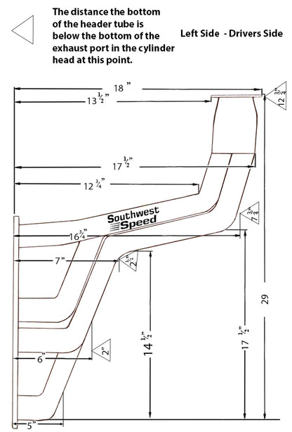 HEADER,SBC,1 5/8",1935-1948 FAT FENDERWELL,2 1/2",CERAMIC HOT COATED