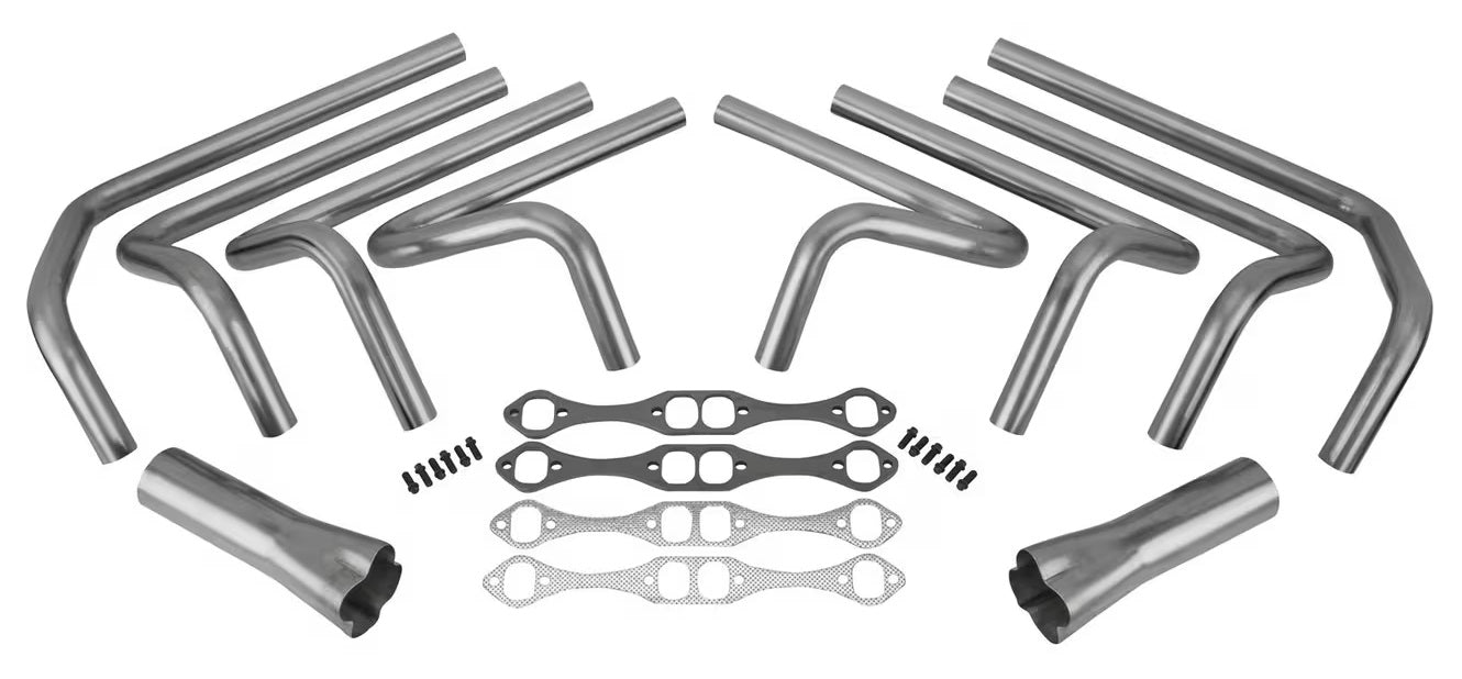 HEADER KIT,SBC,1 3/4",SPRINT ROADSTER STYLE,3" COLLECTORS
