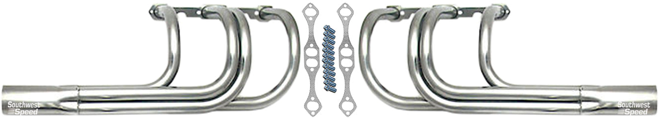 HEADER,SBC,1 5/8",CLASSIC T-BUCKET,3 1/2",CHROME PLATED