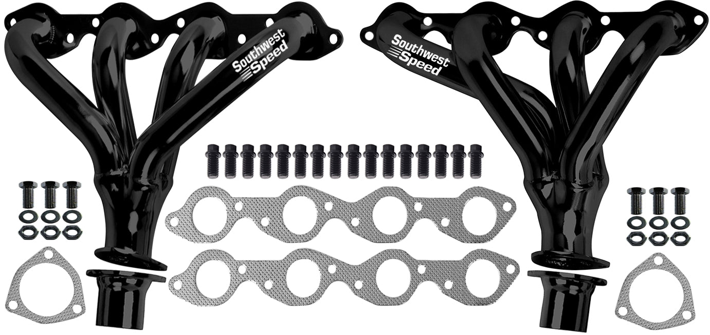 HEADER,BBC,1 3/4",TIGHT,BLOCK HUGGER,2 1/2",BLACK