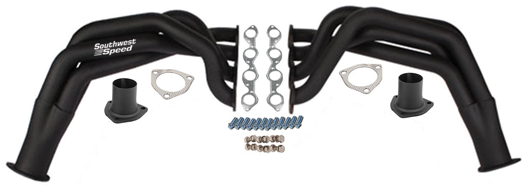 HEADER,BBC,2",55-57 CHEVY,FENDERWELL,3 1/2",BLACK