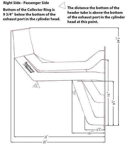 HEADER,BBC,2",55-57 CHEVY,FENDERWELL,3 1/2",CHROME