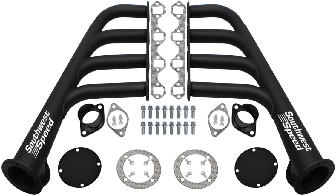 HEADER,SBF,1 5/8",LAKE STYLE,2 1/2",3 1/2" COLLECTORS,BLACK