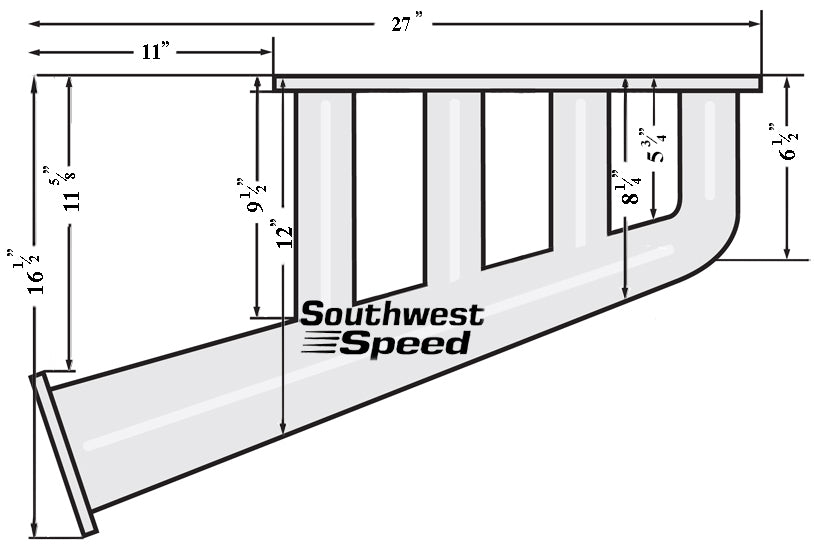 HEADER,SBF,1 5/8",LAKE STYLE,2 1/2",3 1/2" COLLECTORS,POLISHED STAINLESS STEEL