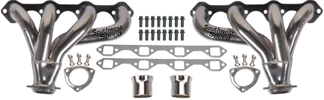 HEADER,SBF,1 5/8",TIGHT,BLOCK HUGGER,SHORTY,2 1/2",CERAMIC HOT COATED