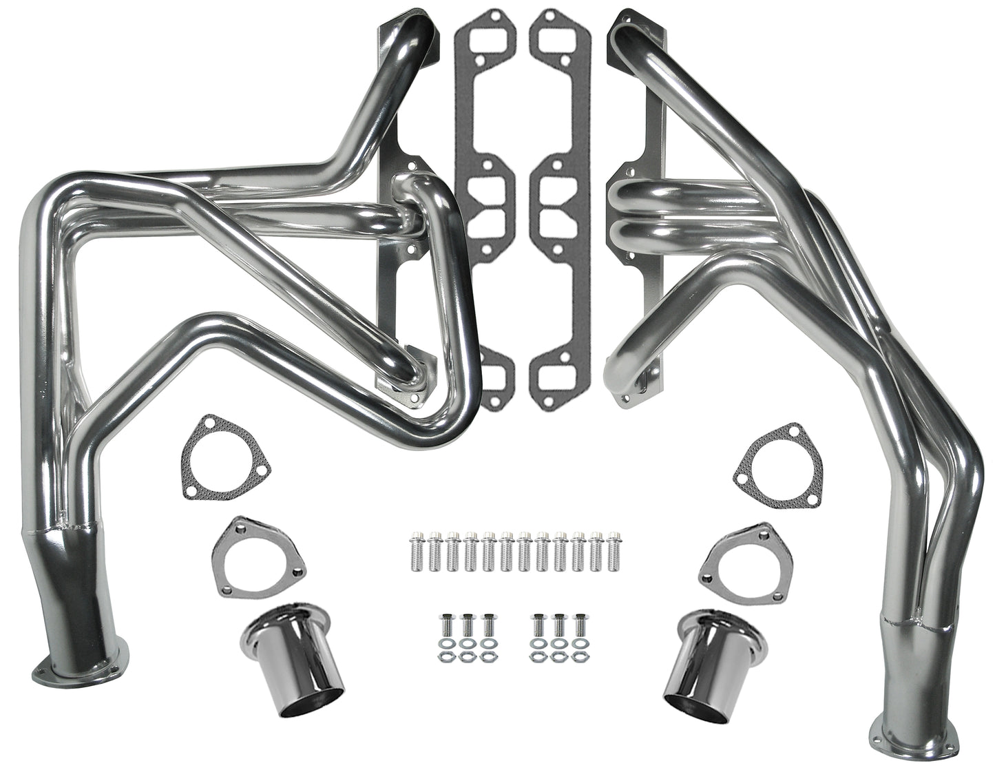 HEADER,SB MOPAR,1 5/8",66-81 CDP CARS,LONG TUBE,3",CHROME PLATED
