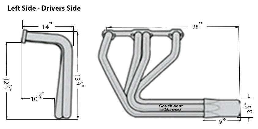 HEADER KIT,SB MOPAR,1 5/8",SPRINT STYLE,3" COLLECTORS