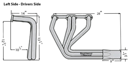 HEADER KIT,SB MOPAR,1 5/8",SPRINT STYLE,3" COLLECTORS