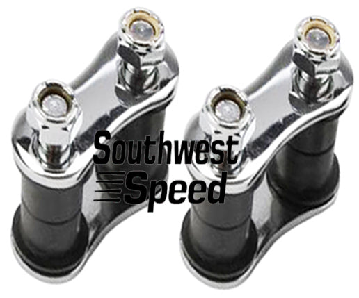 SHACKLE KIT,FRONT,32 FORD,CHROME,PAIR,2" CENTERS