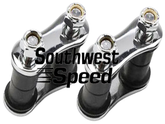 SHACKLE KIT,FRONT,32 FORD,CHROME,PAIR,2 1/4" CENTERS