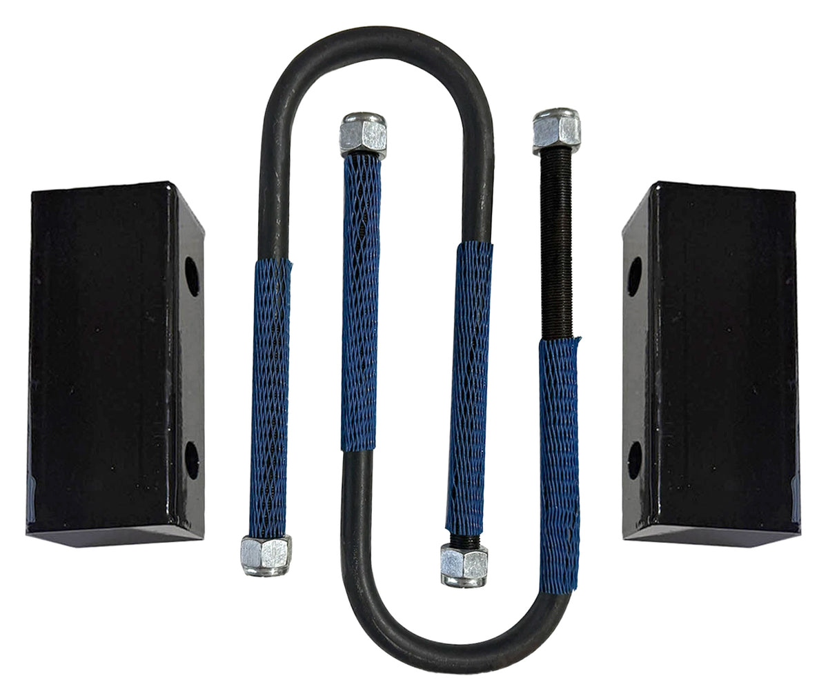 LOWERING BLOCKS & U-BOLT KIT,60-72 C-10,TRUCK ARM,3"  STEEL BLOCKS