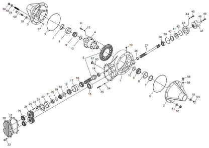 QUICK CHANGE REAR END ASSEMBLY,STREET ROD,10" CHAMP,60",W/AXLES