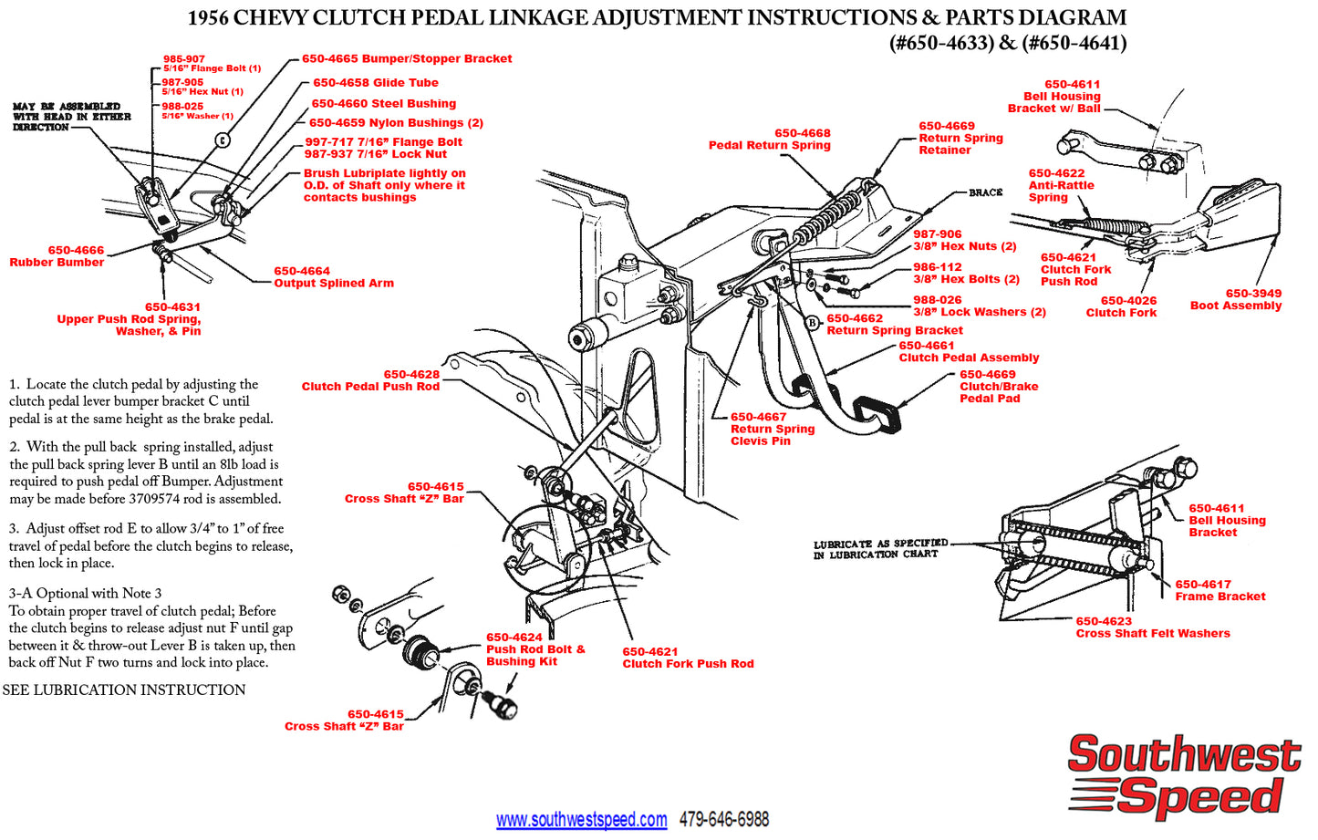 CLUTCH PEDAL PUSH ROD>ZBAR,55-56 CHEVY
