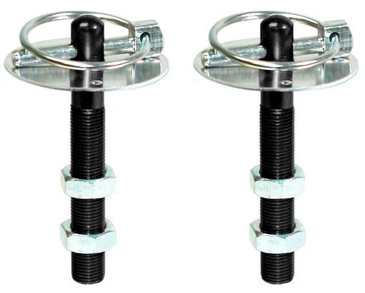 HOOD PIN KIT,W/CLIP & PLATE,BLACK,PAIR