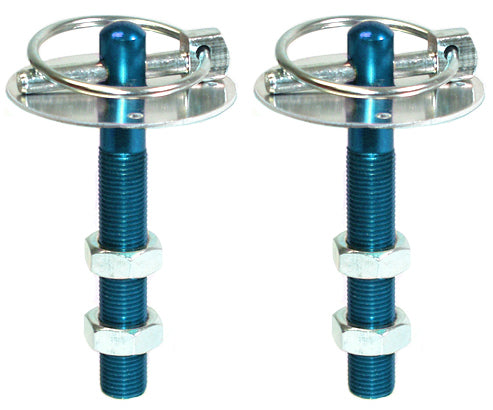 HOOD PIN KIT,W/CLIP & PLATE,BLUE,PAIR
