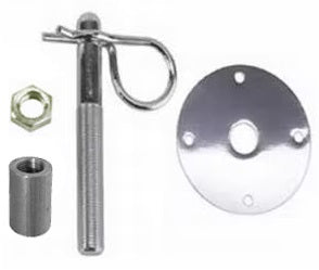 HOOD PIN KIT,W/THREADED BOSS,CHROME,BULK