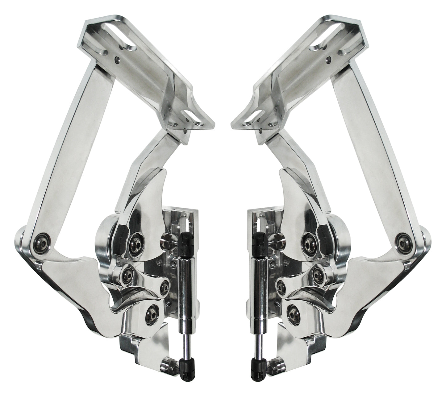 HOOD HINGES,57 CHEVY,FG,POLISHED