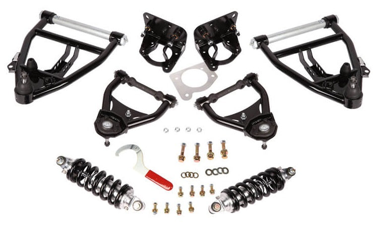 FRONT DOUBLE ADJUSTABLE COILOVER & ARMS,SBC,63-87 C10 USING 73-87 BJ