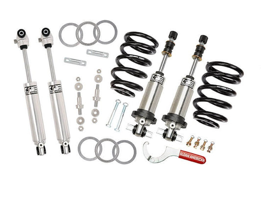 FRONT COILOVER & REAR SHOCK KIT,DOUBLE ADJUSTABLE,68-74 GM X-BODY,NOVA,SBC