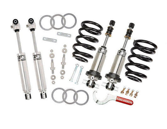 FRONT COILOVER & REAR SHOCK KIT,DOUBLE ADJUSTABLE,68-74 GM X-BODY,NOVA,BBC