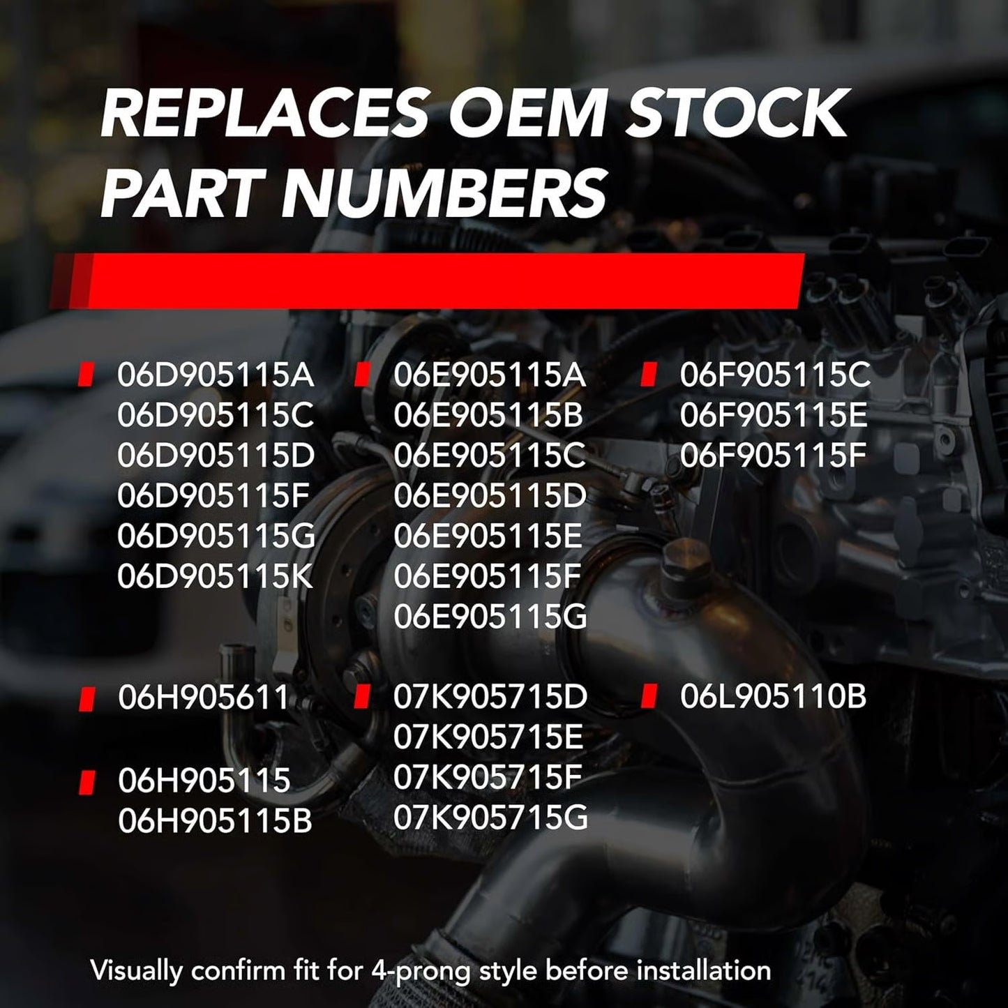 IGNITION COIL,RED,PQ35/PQ45,VW,AUDI,PORSCHE,LAMBORGHINI,2.0T/3.0T
