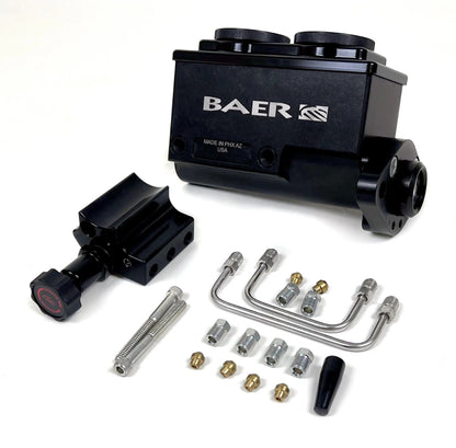 REMASTER 2-BOLT MASTER CYLINDER KIT,GM/FORD,1-1/8" BORE,LEFT PORTS,BLACK
