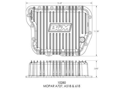 HI-TEK DEEP TRANSMISSION PAN,MOPAR,A727,A518,A618,ALUM