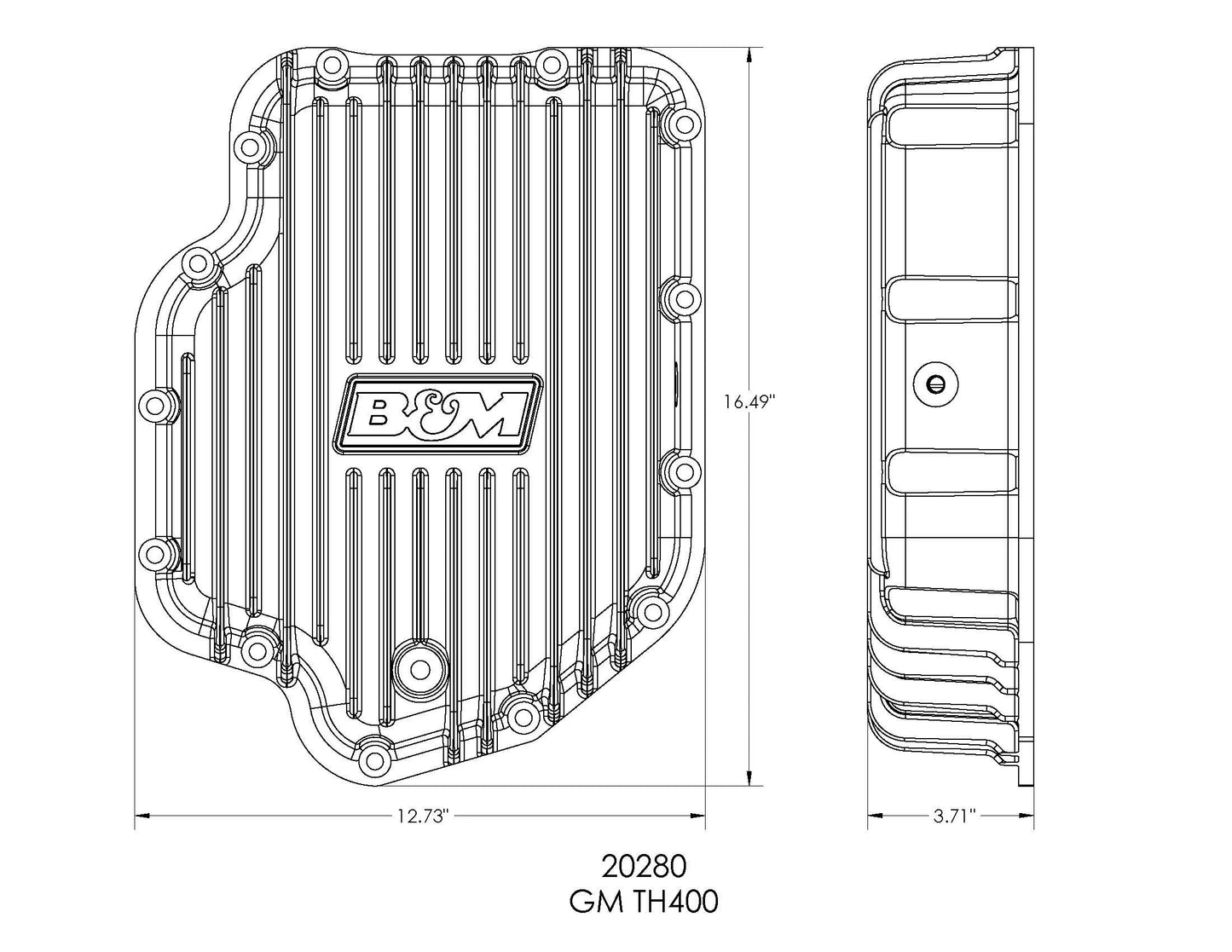 HI-TEK DEEP TRANSMISSION PAN,GM TH400,ALUM