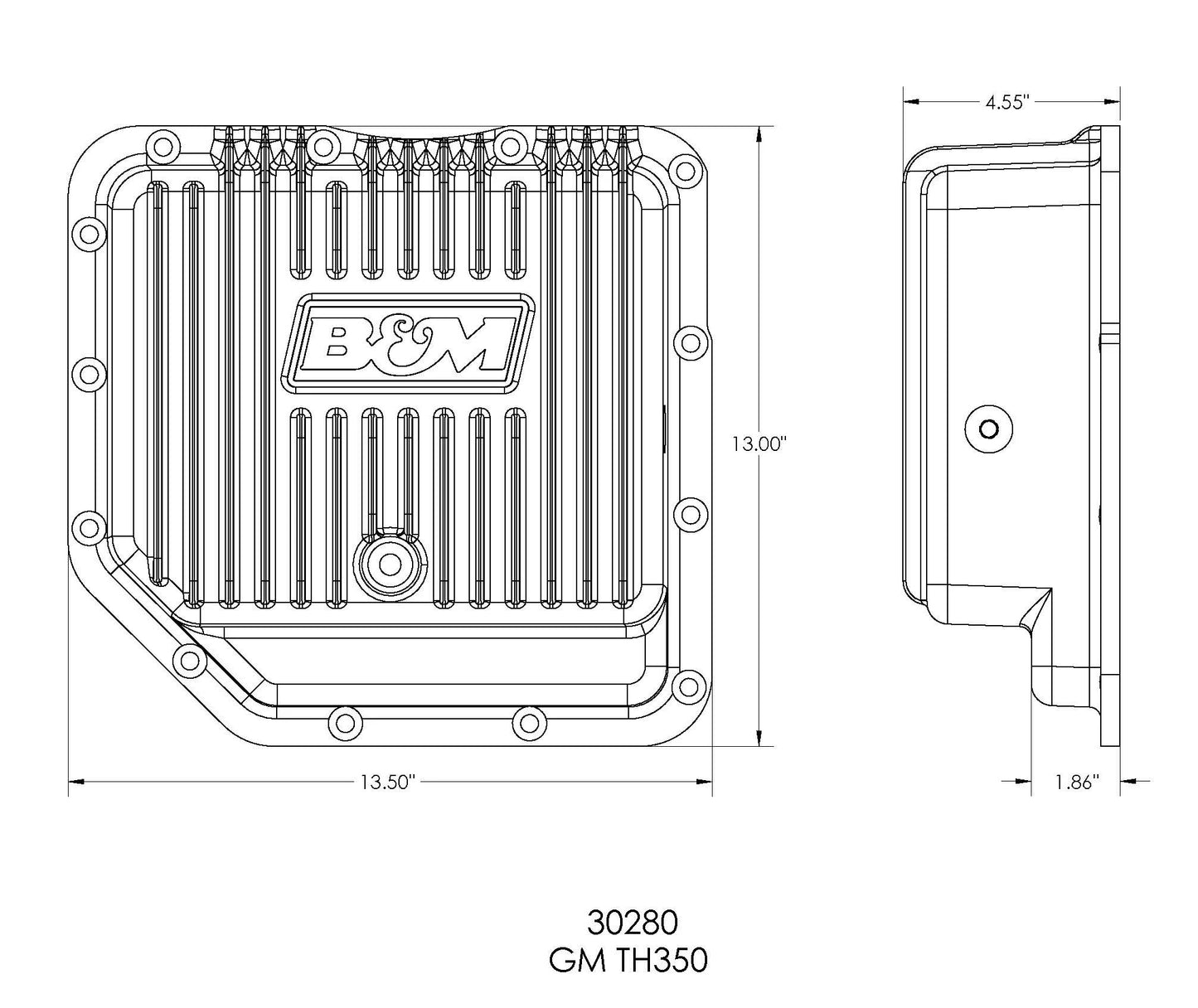 HI-TEK DEEP TRANSMISSION PAN,ALUMINUM,GM TH350