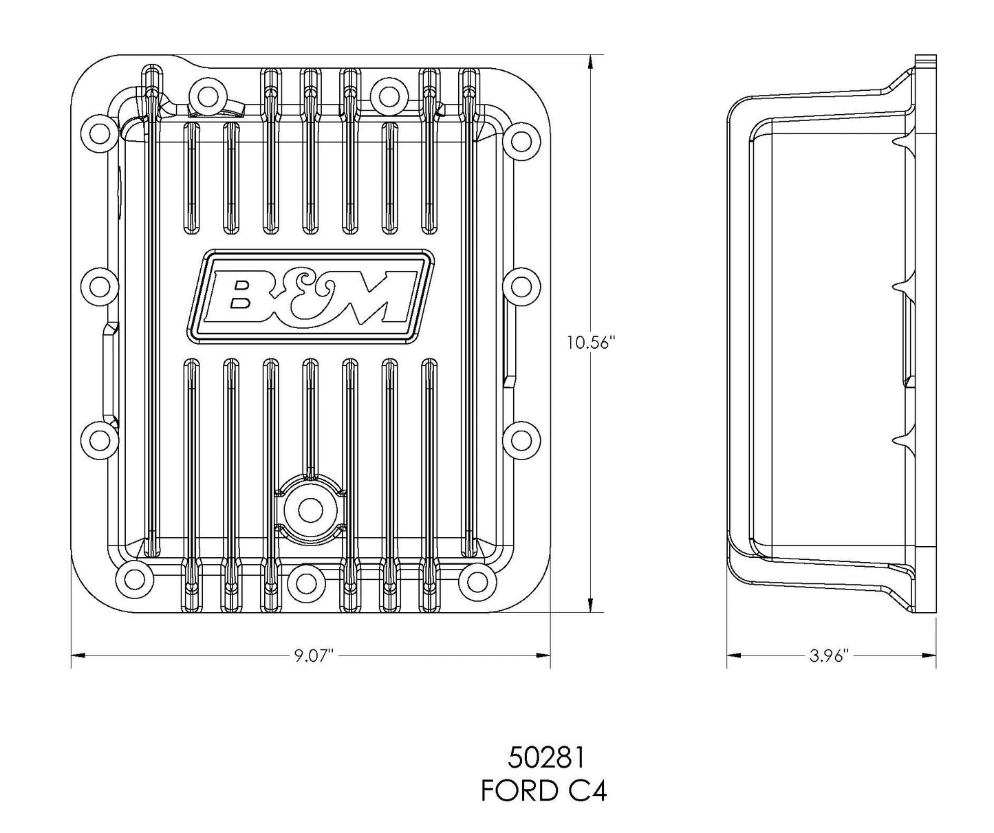 HI-TEK DEEP TRANSMISSION PAN,ALUMINUM,FORD C4